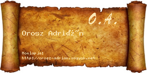 Orosz Adrián névjegykártya