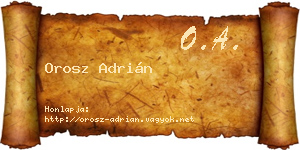 Orosz Adrián névjegykártya